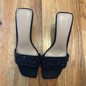 INC International Concepts Women's Black Beaded Mules